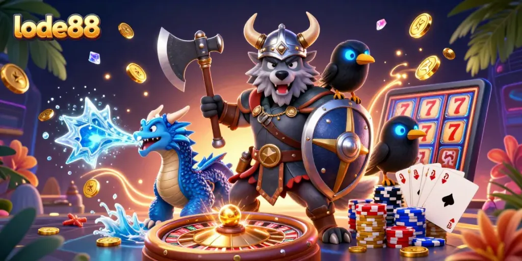Experience thrilling gaming at lode88 with dynamic characters and vivid casino elements