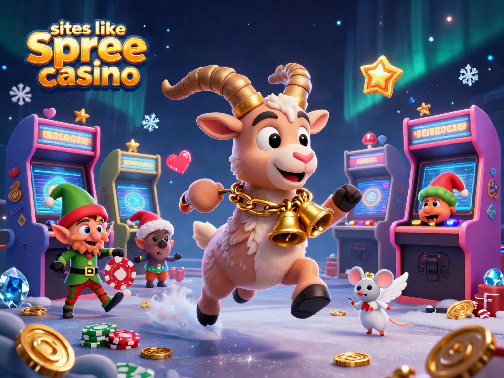 Play exciting games like spree casino in a festive 3D holiday-horror themed illustration.