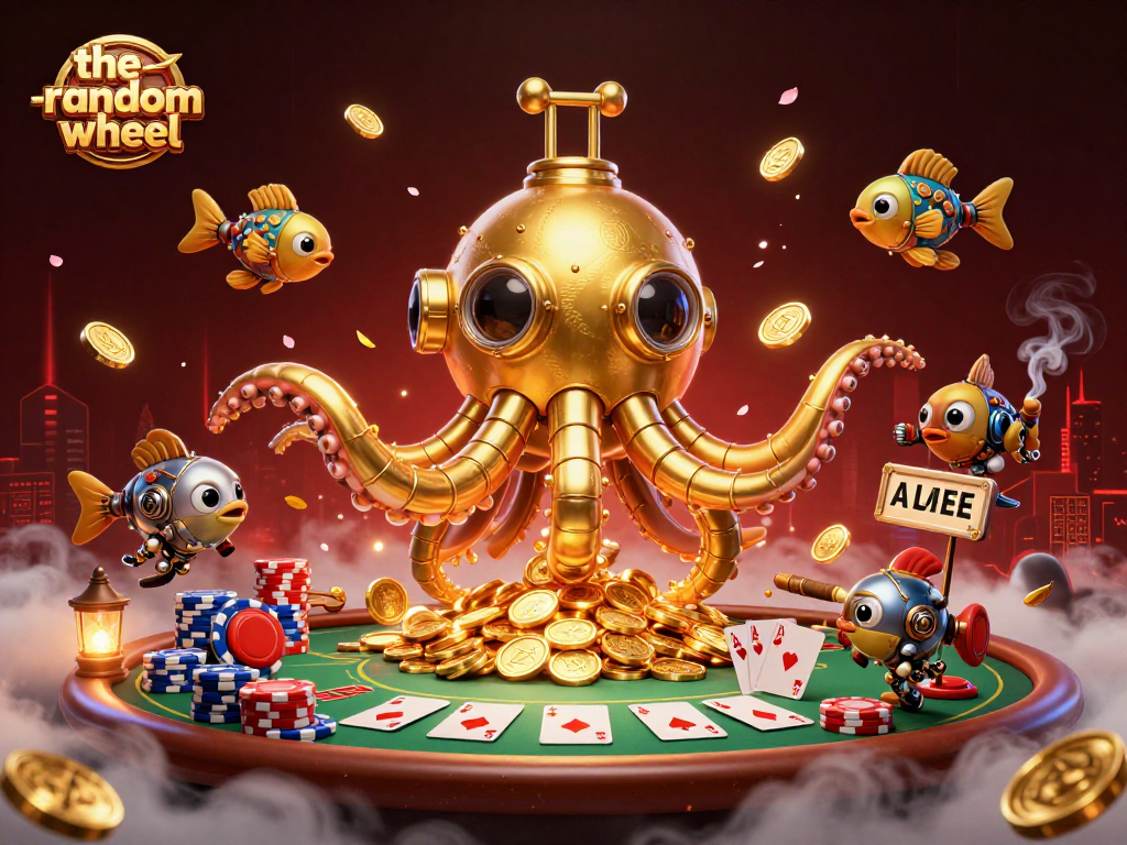 Engage with the-random-wheel and spin for fortune amidst a vibrant casino scene.