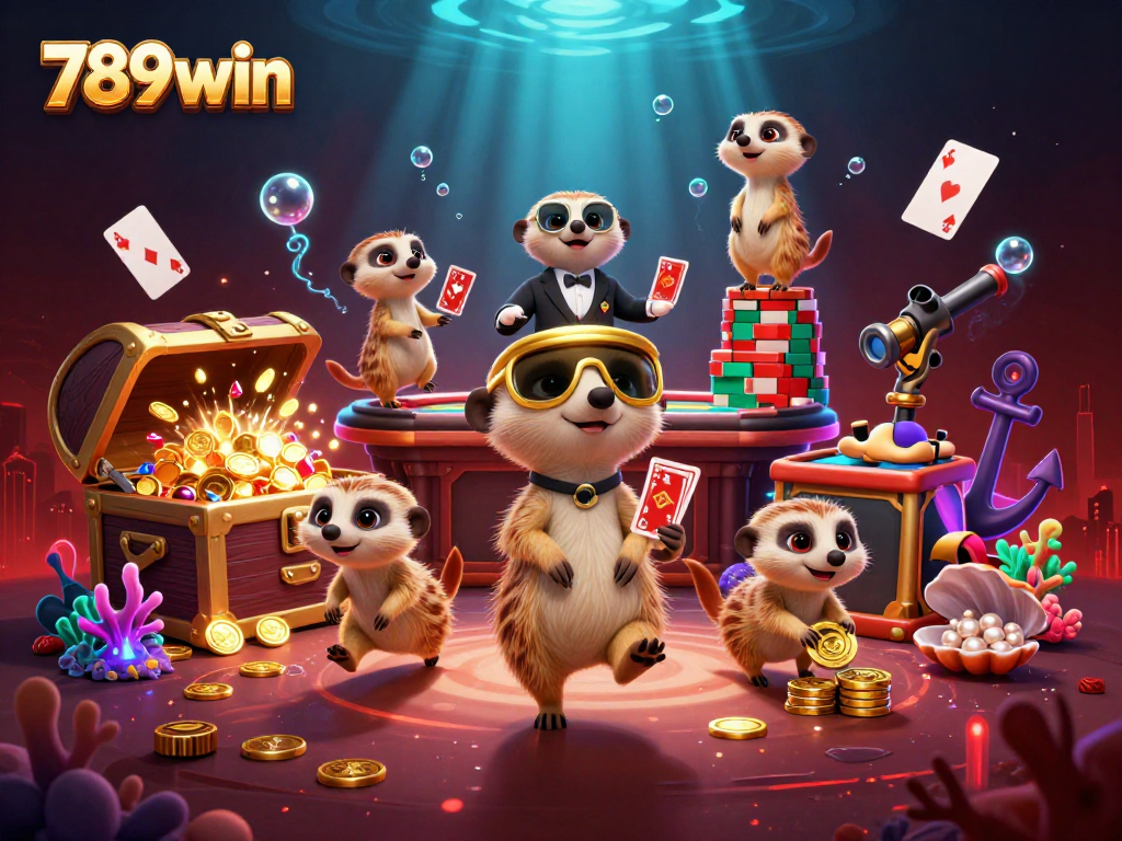 Engage in thrilling gameplay at 789win with meerkats managing an underwater casino adventure.