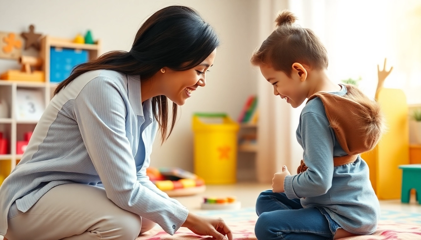 Providing autism help in a nurturing therapy session focusing on a therapist and a child.