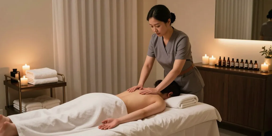 Experience a soothing 강남출장마사지 in a tranquil spa setting with aromatherapy elements.