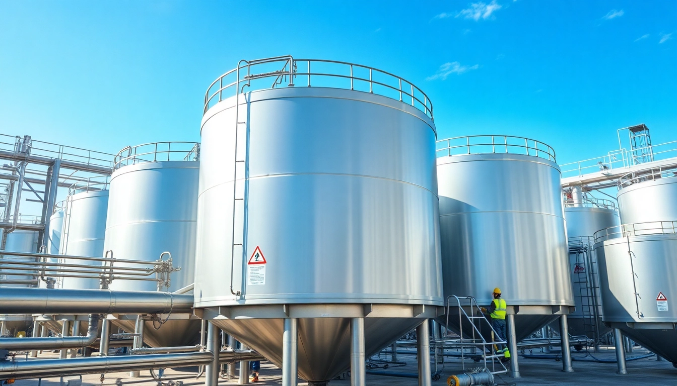 Examine Above-Ground Storage Tank Design showcasing tanks in a professional industrial environment.