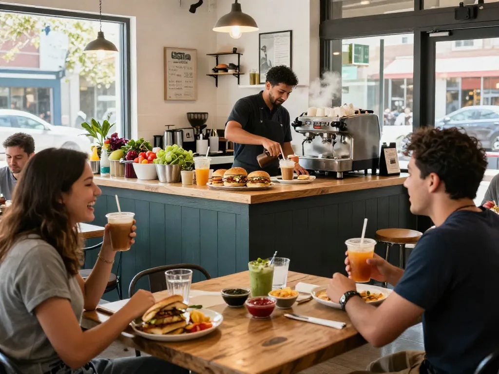 Experience the best brunch Austin offers with vibrant breakfast sandwiches and joyful café atmosphere.