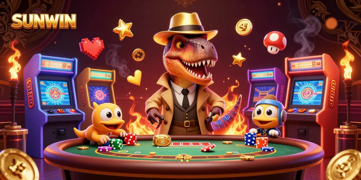 SUNWIN offers an exciting gaming scene featuring colorful characters engaged in thrilling casino action.