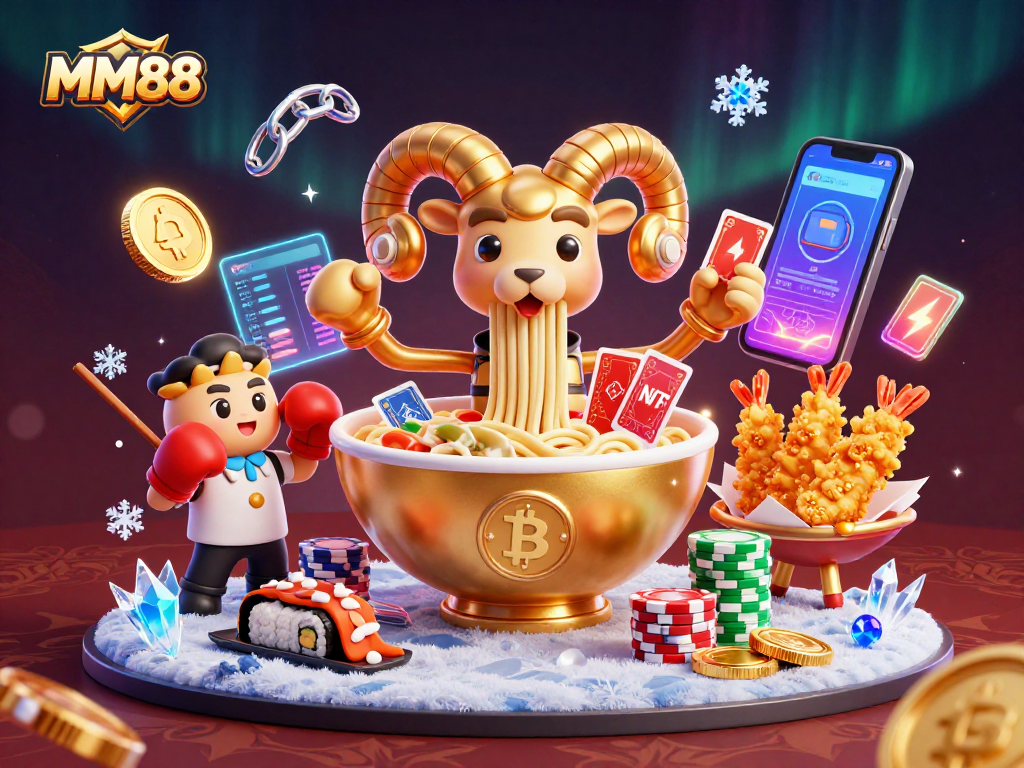 Experience the vibrant world of MM88 with dynamic gaming characters and crypto elements.
