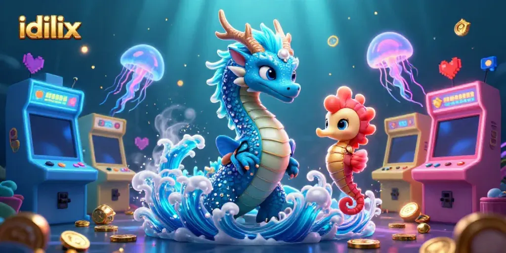 Experience thrilling gameplay with idlix in a vibrant underwater casino scene filled with magical characters.