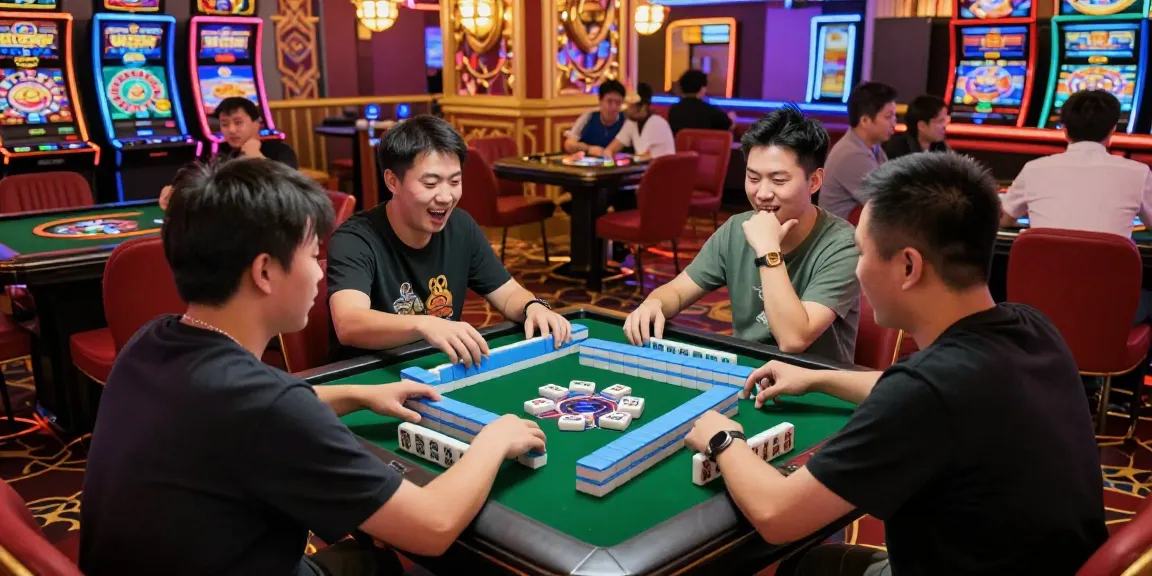 Exciting gameplay moment at a Mahjong table featuring Slot MAHJONGJP88 in a luxury casino setting.