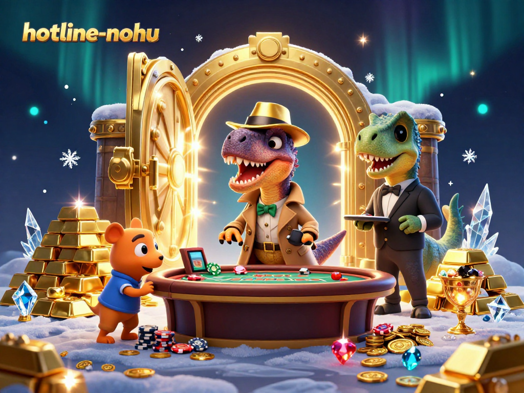 Experience high-stakes action with hotline-nohu as a velociraptor card counter blends into the casino chaos.