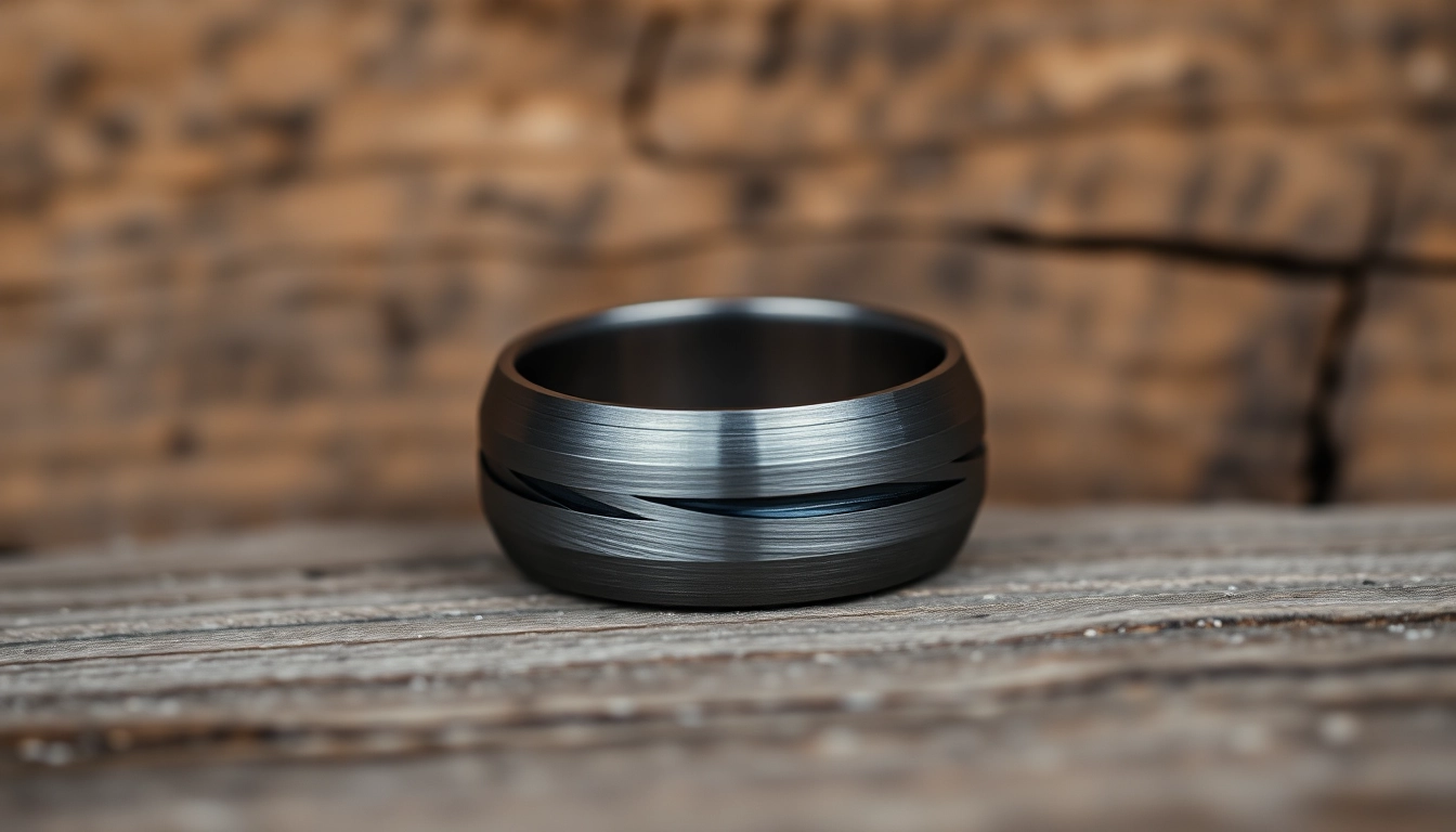 Showcase Gunmetal Wedding Bands for Men highlighting stylish brushed finish and modern design.