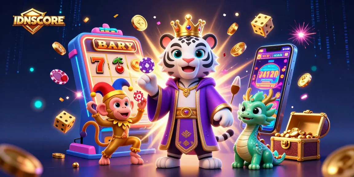 Experience gaming excitement at IDNSCORE with mesmerizing slot machine jackpots and delightful characters.