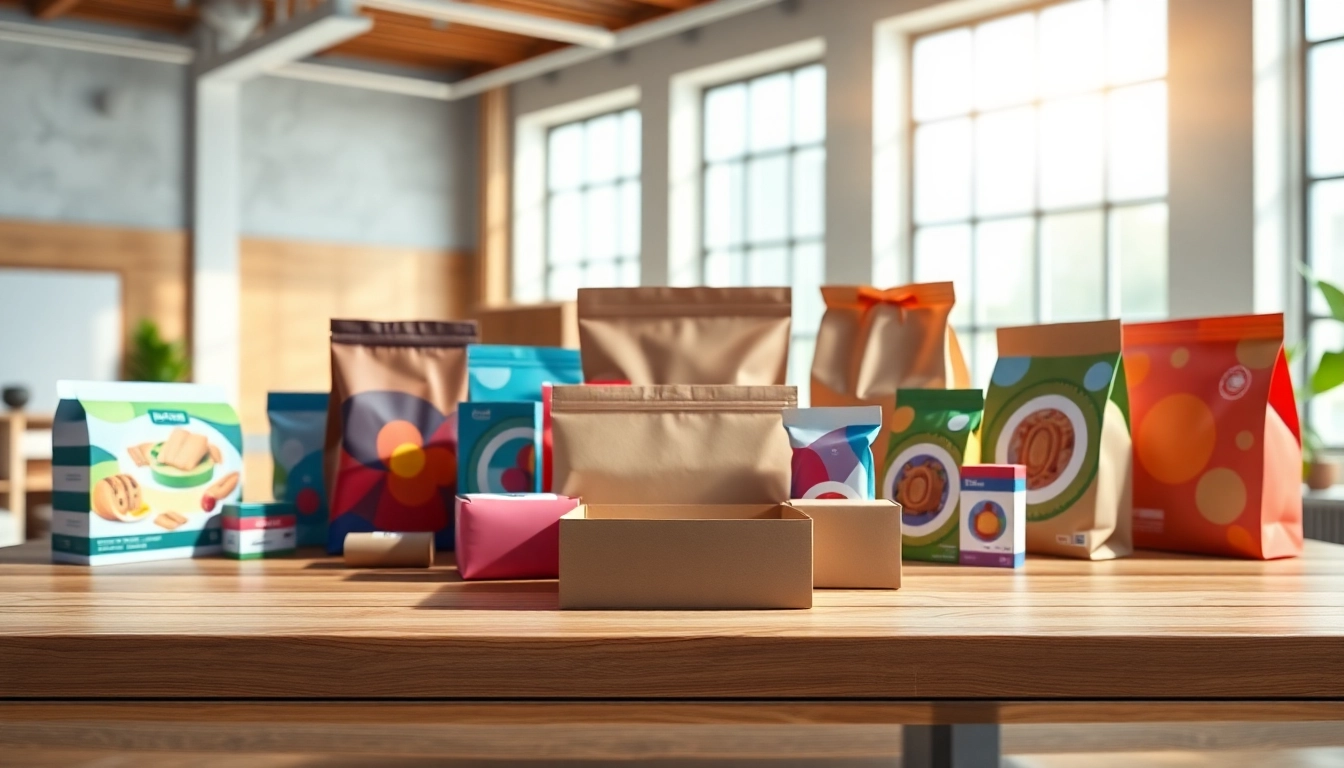 Showcasing product packaging services with innovative designs on a stylish table.