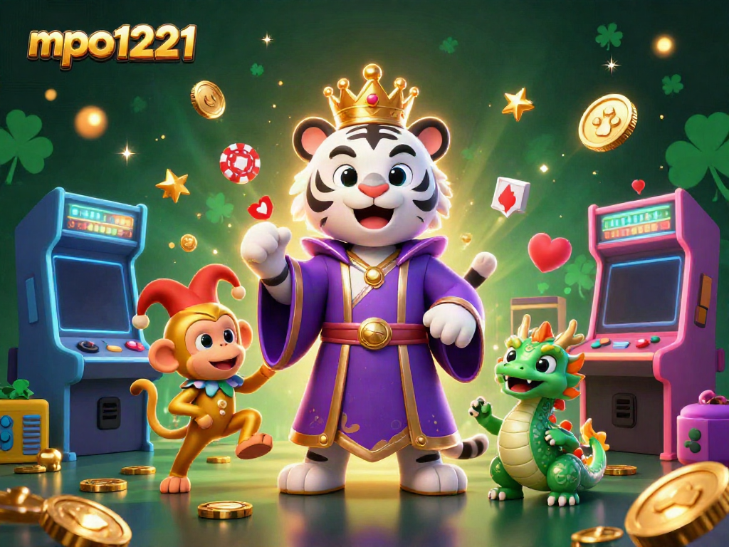 Engage with exciting gaming adventures at mpo1221, featuring a vibrant casino atmosphere and playful characters.