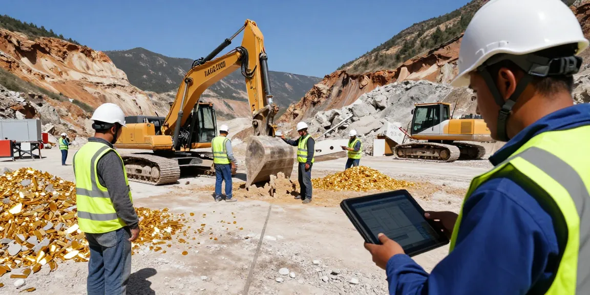 NAGA2000 equipment being utilized by professionals at a gold mining site, ensuring safety and efficiency.