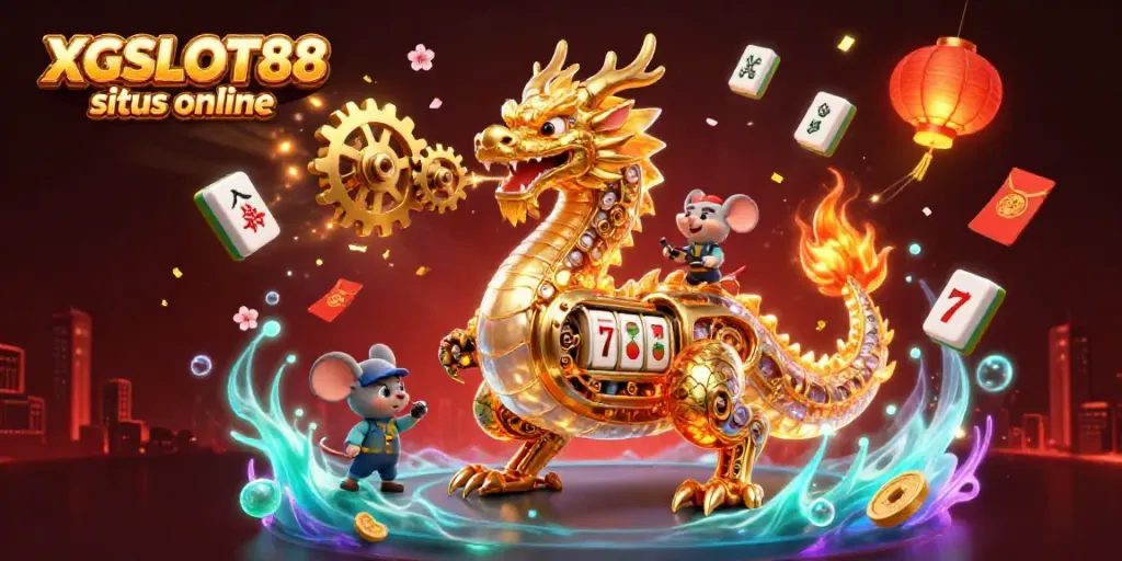 Gambarkan pengalaman bermain XGSLOT88 situs online dengan simbol kemenangan dan karakter menarik.
