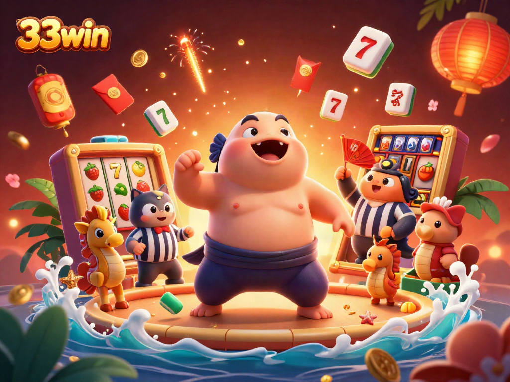 Experience the vibrant underwater casino scene at 33win with our lively fugu and unique slot reels.