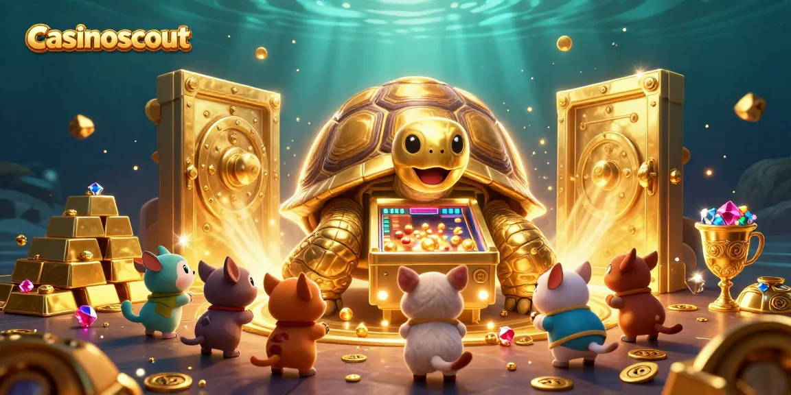 Experience the thrill of playing at casinoscout with the colossal tortoise and vibrant treasures.