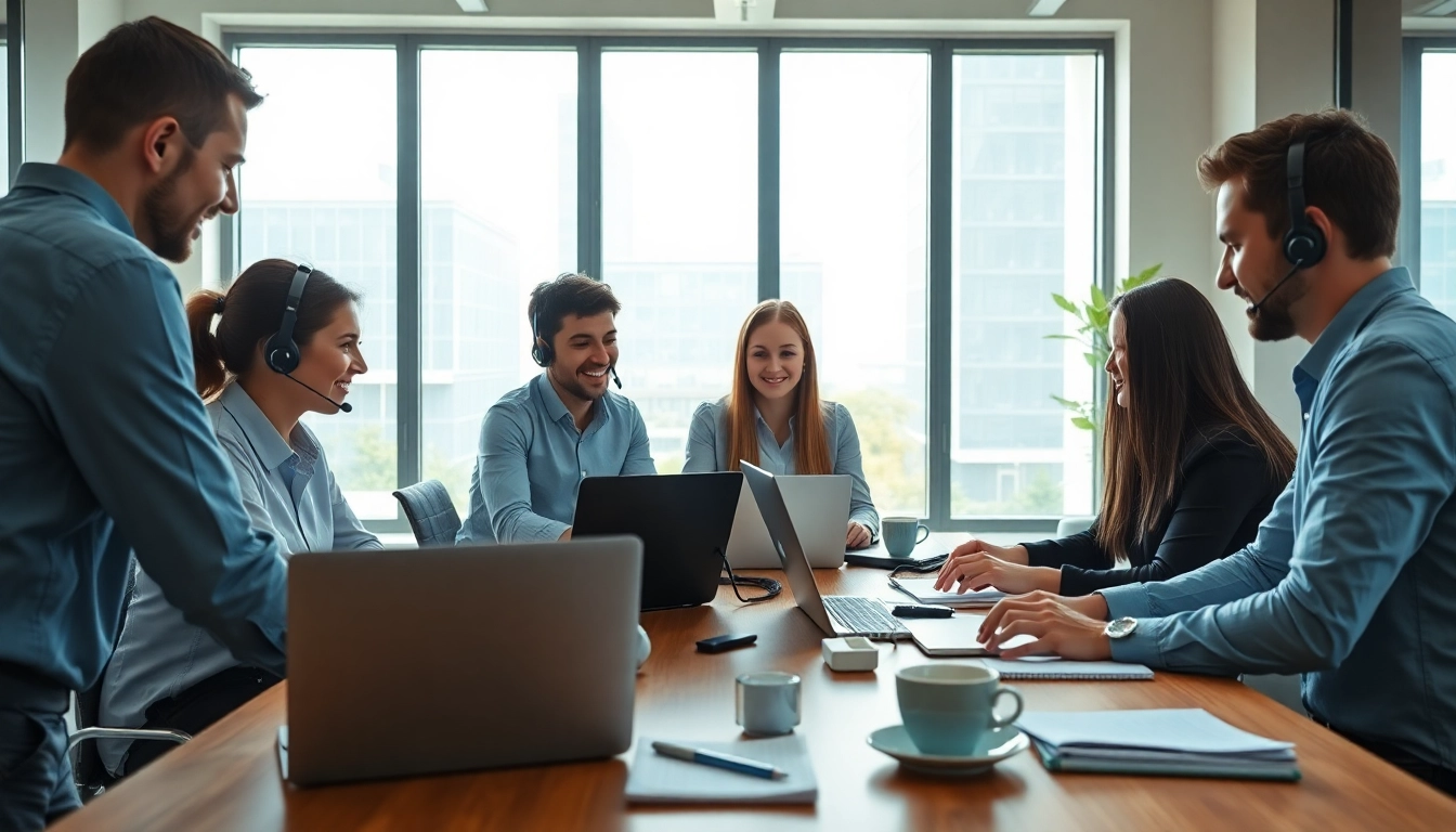 IT support for businesses team collaborating in a modern office environment.