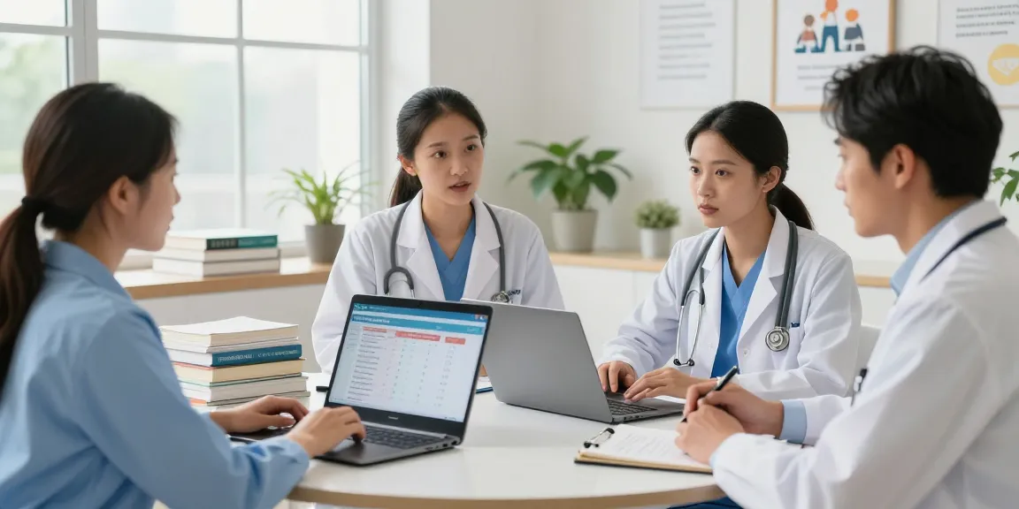 Healthcare professionals reviewing best tirzepatide vendors in a bright clinic.