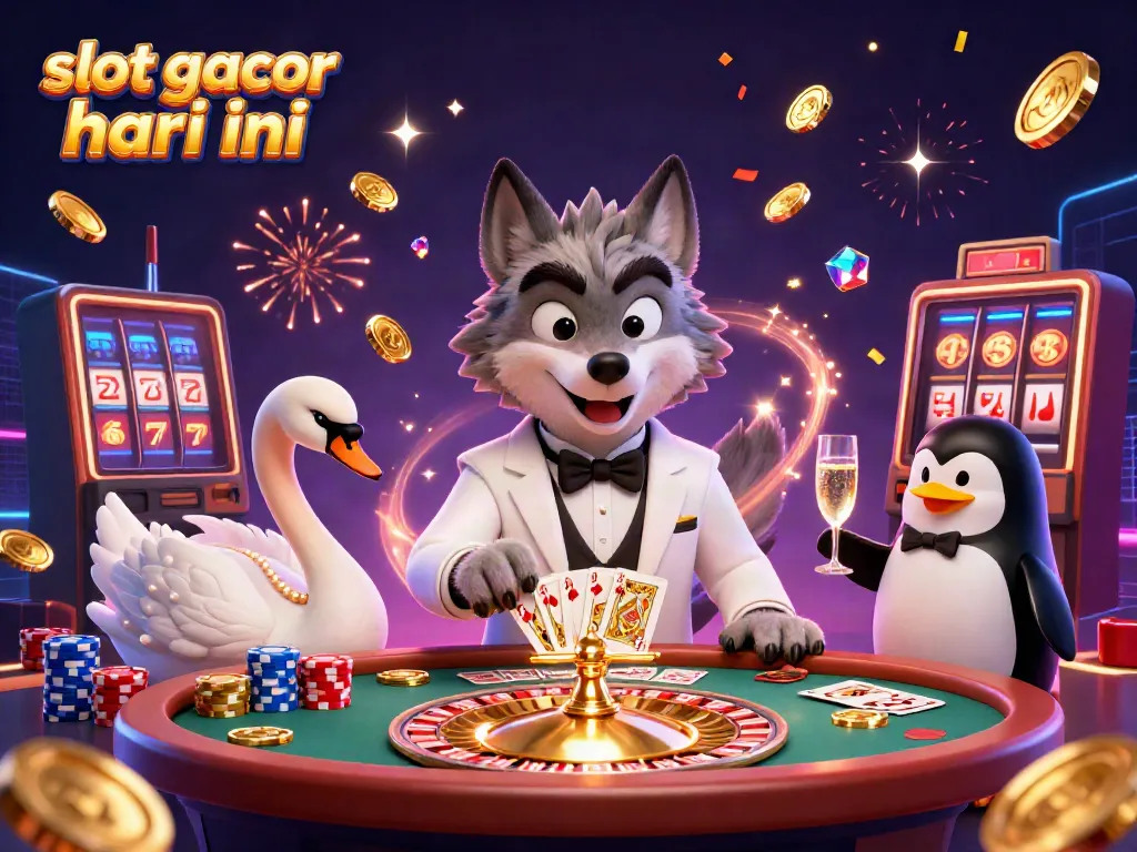 Experience thrilling slot gacor hari ini with a vibrant casino atmosphere featuring lucky charms and exciting characters.