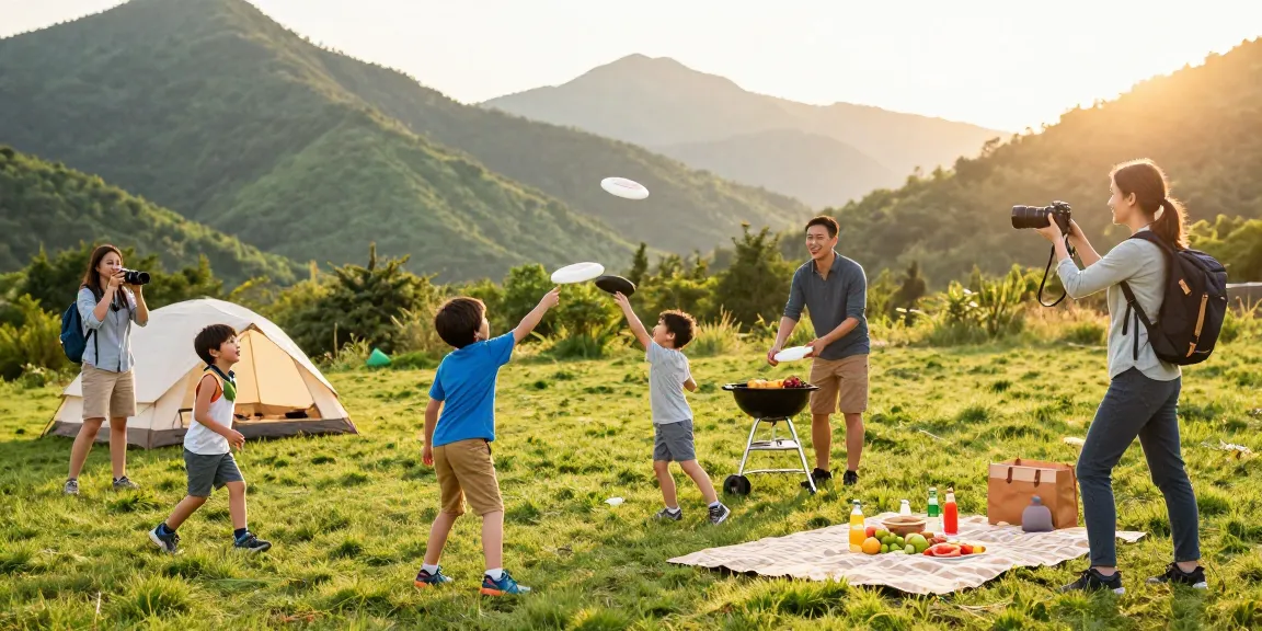 Families engaging in outdoor adventure activities showcasing mantra88 community spirit amidst beautiful mountain scenery.