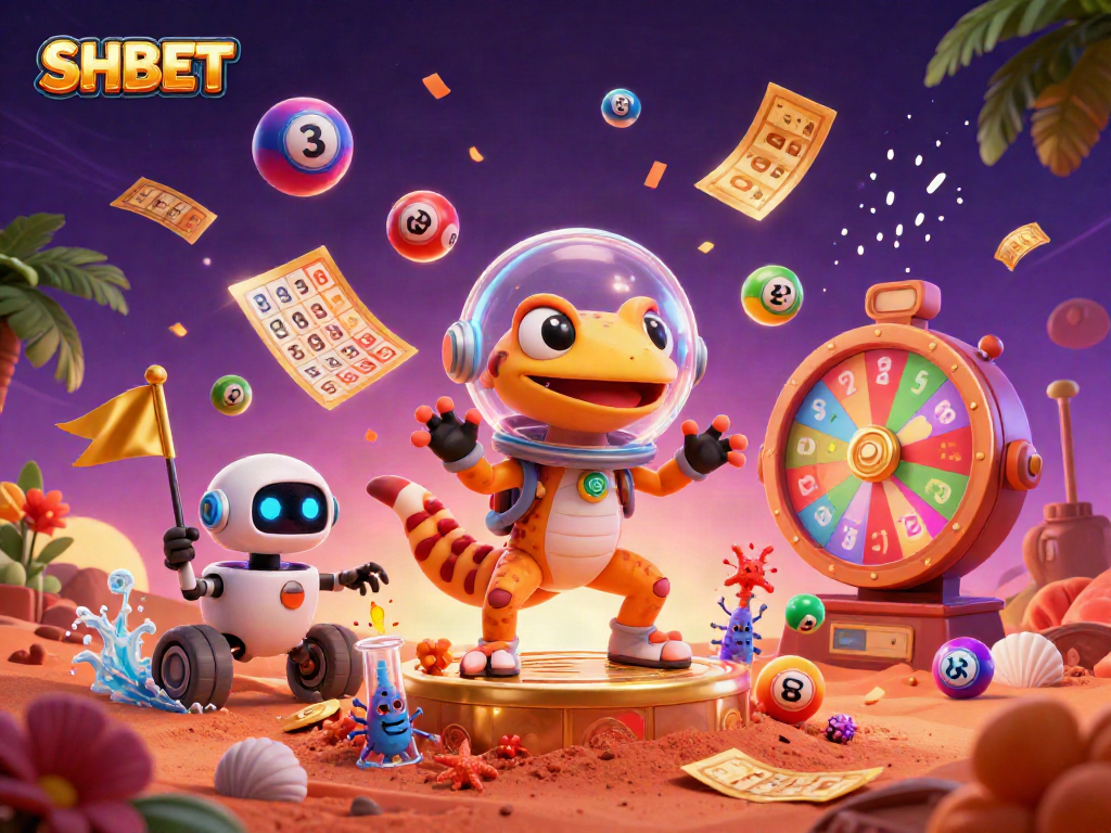 Experience SHBET dynamic lottery thrills in a vibrant casino scene with colorful elements.