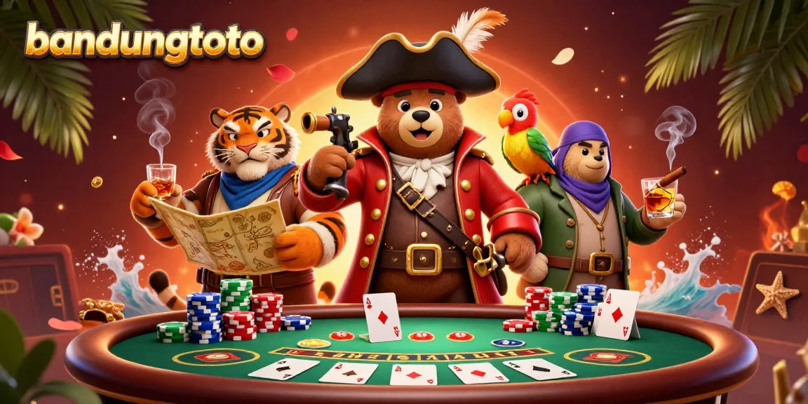 Engage in thrilling games with bandungtoto's vibrant poker scene featuring a bear, tiger, and parrot.