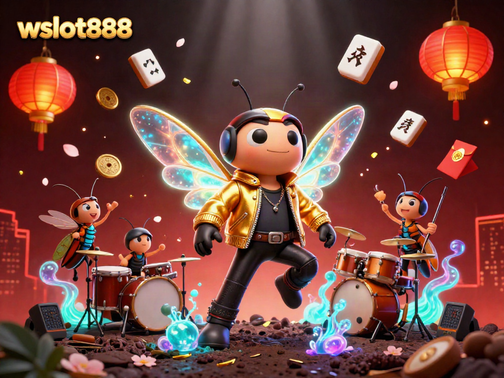 Permainan wslot888 yang menarik dengan cicada rock star dan elemen pertunjukan yang cerah.