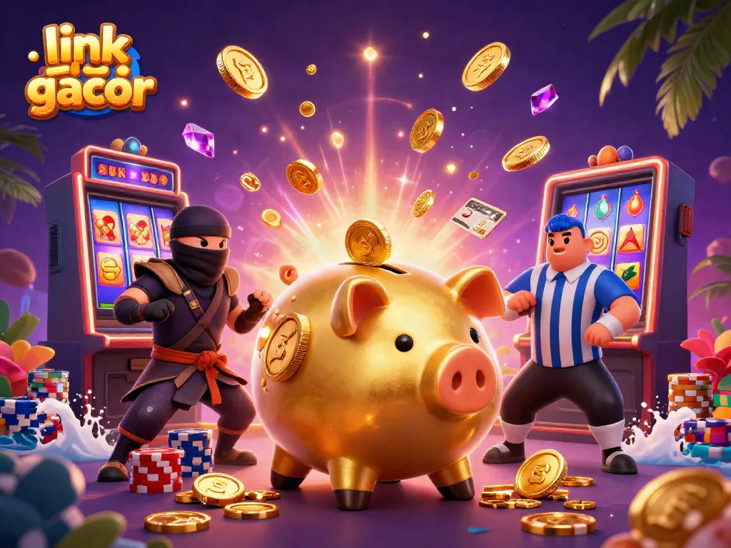 Aktivitas seru di kasino dengan link slot gacor dan simbol keberuntungan yang melimpah.