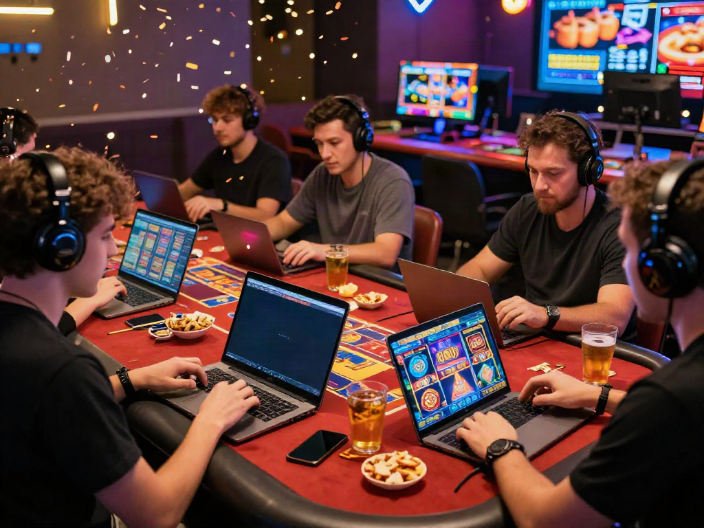 Players enjoying gaming at https://da88z.net/ with vibrant slot games and festive atmosphere.