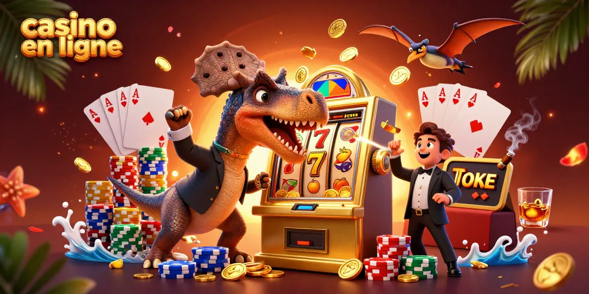 Casino en ligne : un pachycephalosaurus frappe une machine à sous pour le jackpot d'or.