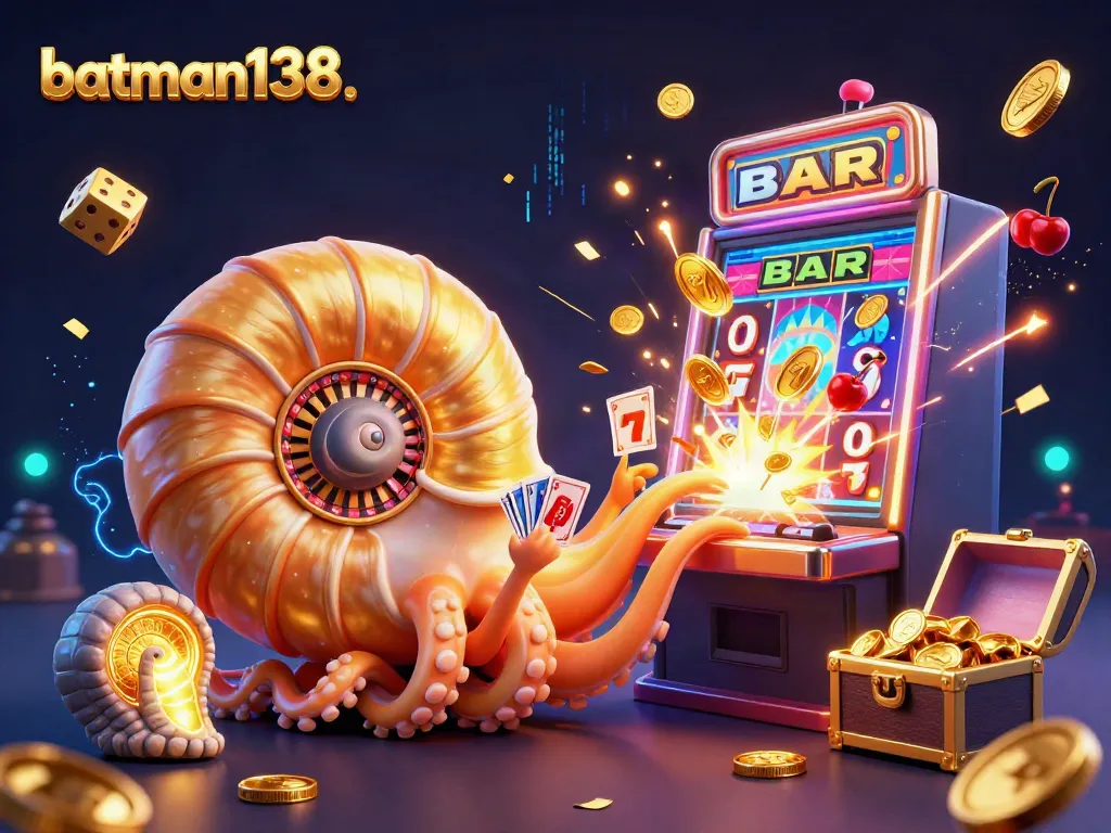 Experience exciting gaming action at batman138 with vibrant 3D illustrations of slots and cards.