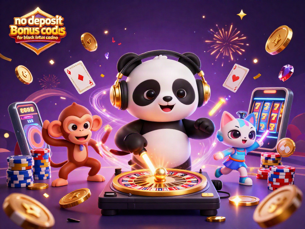 Engage with no deposit bonus codes for black lotus casino through lively 3D characters and vibrant casino elements.