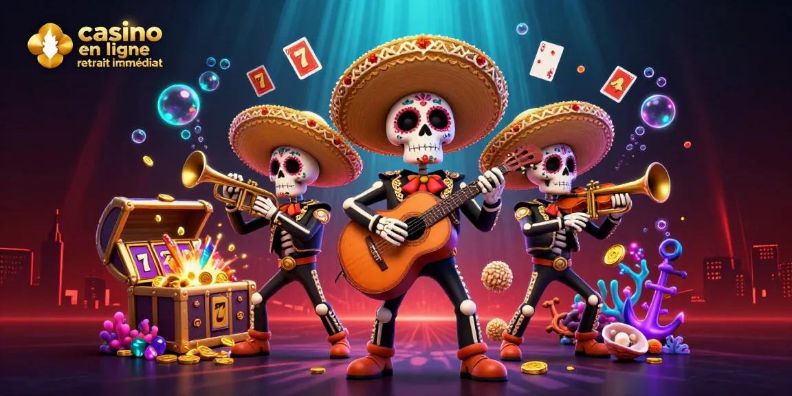 Libérez vos gains avec un casino en ligne retrait immédiat, vivez l'ambiance festive des mariachi dans une scène colorée.