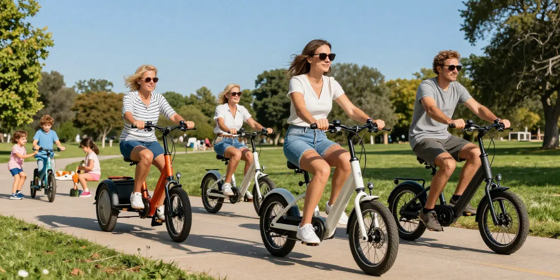 Experience the freedom of the best electric tricycles in a vibrant park setting, showcasing Scout models in action.