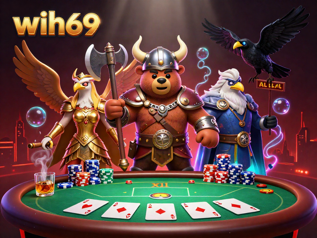 Permainan poker menarik di wih69 dengan karakter Viking dan efek visual yang memukau.